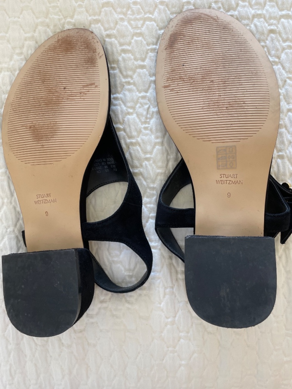 Stuart Weitzman Black Suede Sandals - Picture 6 of 8